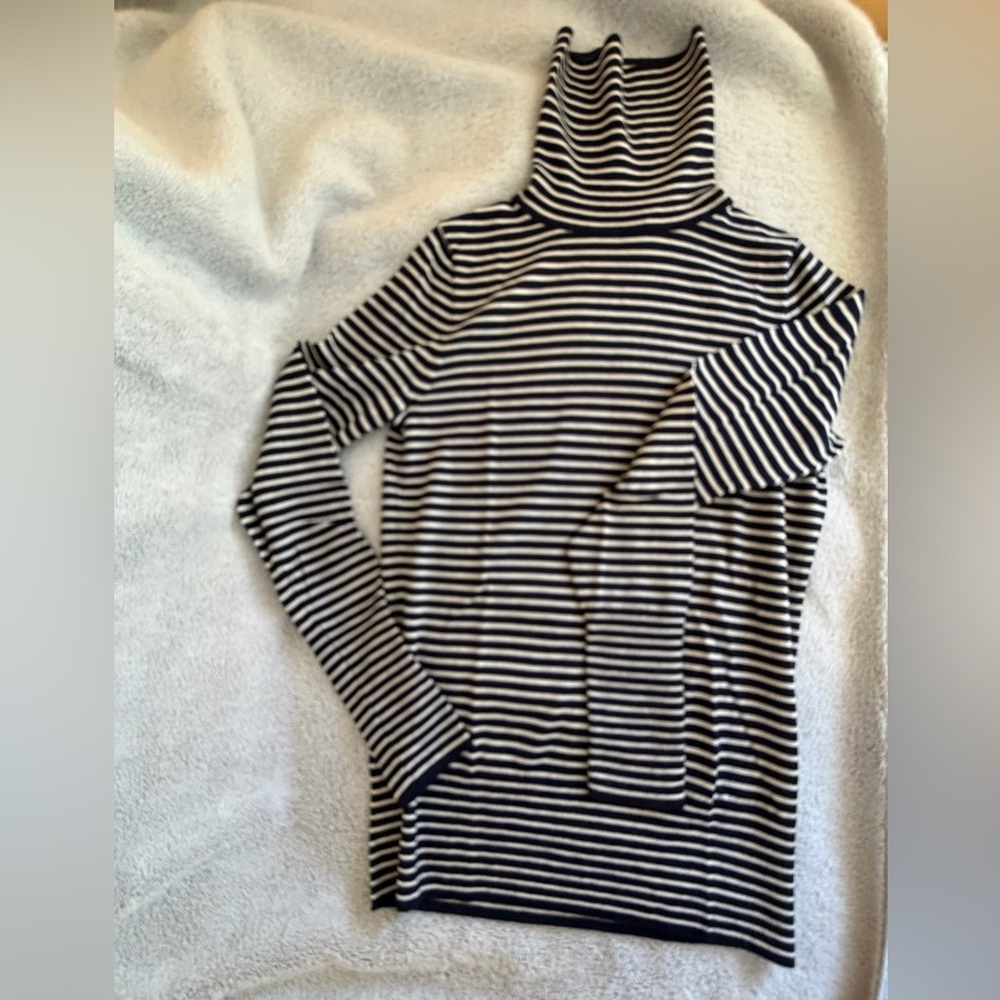 J. Crew Navy and Cream Striped Top
